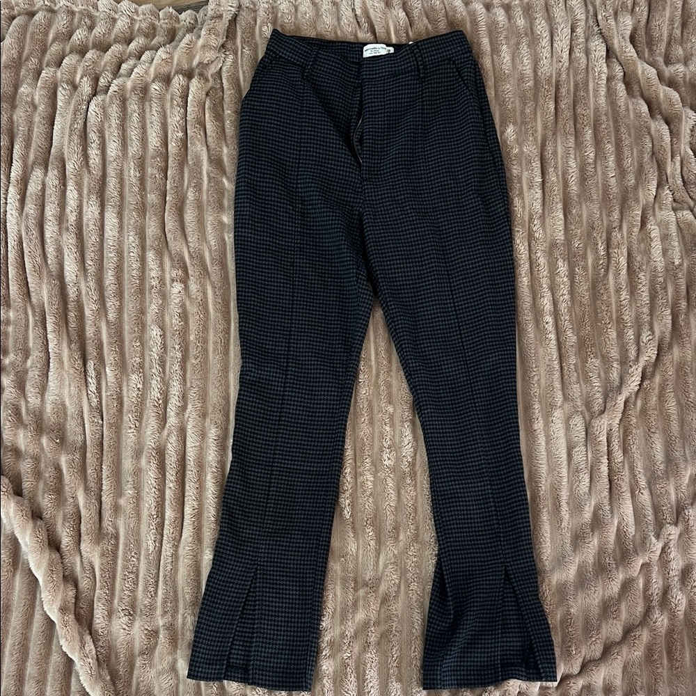 Abercrombie & Fitch Black Checkered Trousers